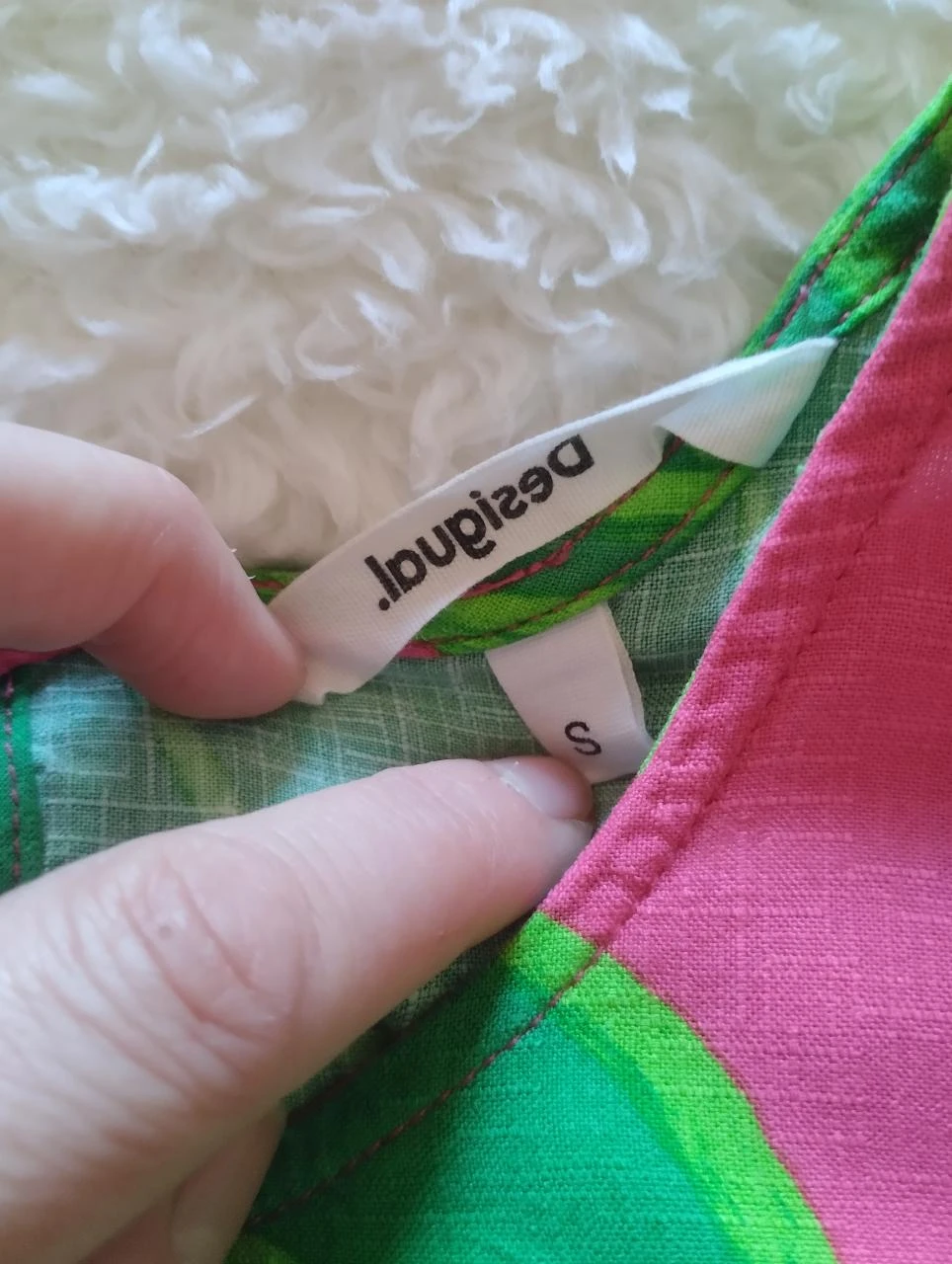 Desigual Tropical Tucanos Rosa Verde Blusa Oversized S – photo 14
